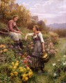 Gossips countrywoman Daniel Ridgway Knight Impressionism Flowers